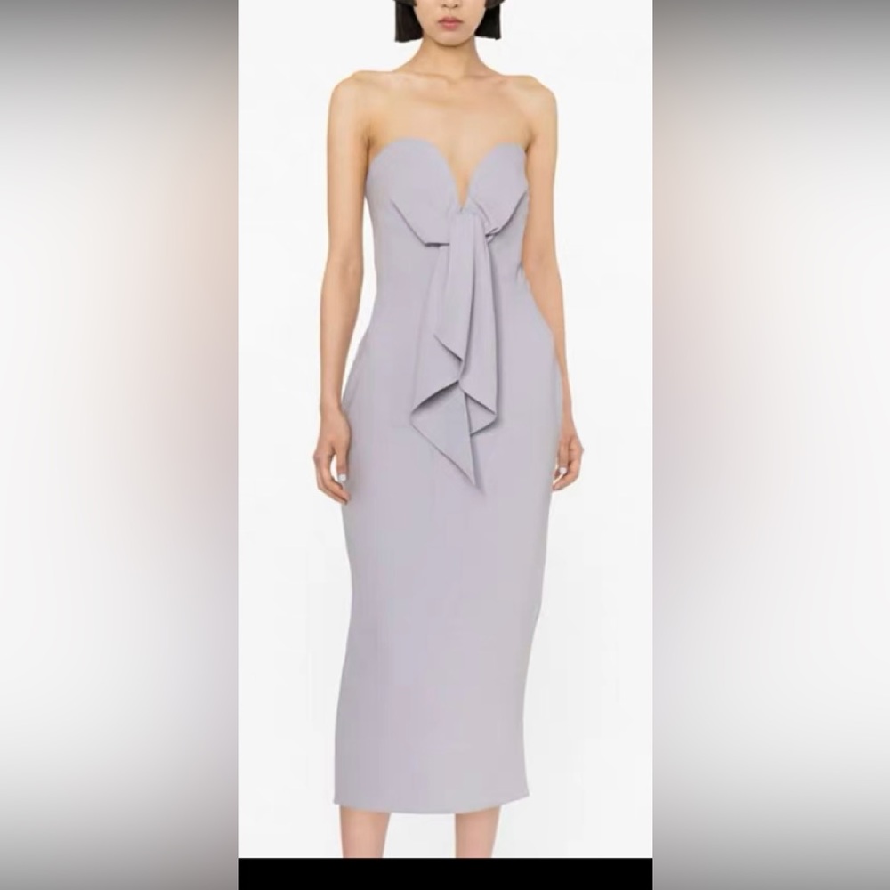 Alex Perry Strapless Midi Dress in Light Lavender
